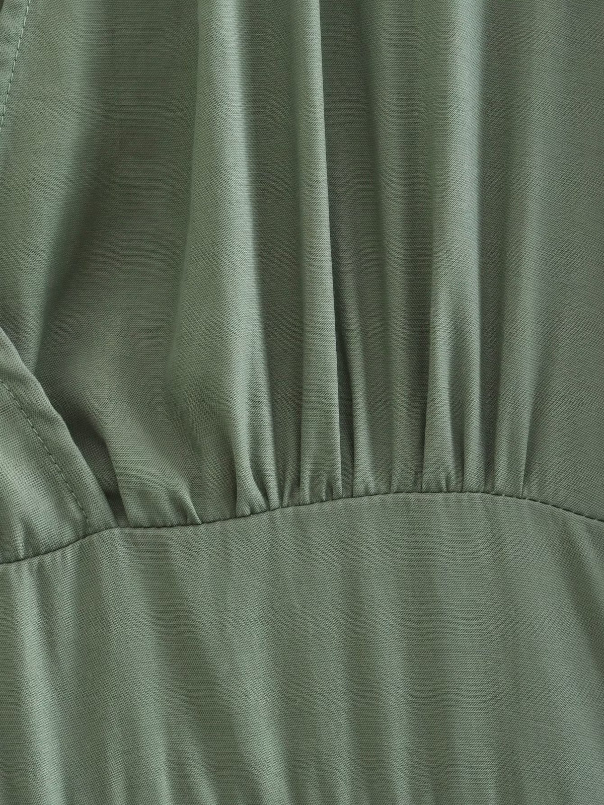 Intellectual Elegant V Neck Dress Autumn Solid Color High Waist A Line Dress Fashionable Pleated Dress Women