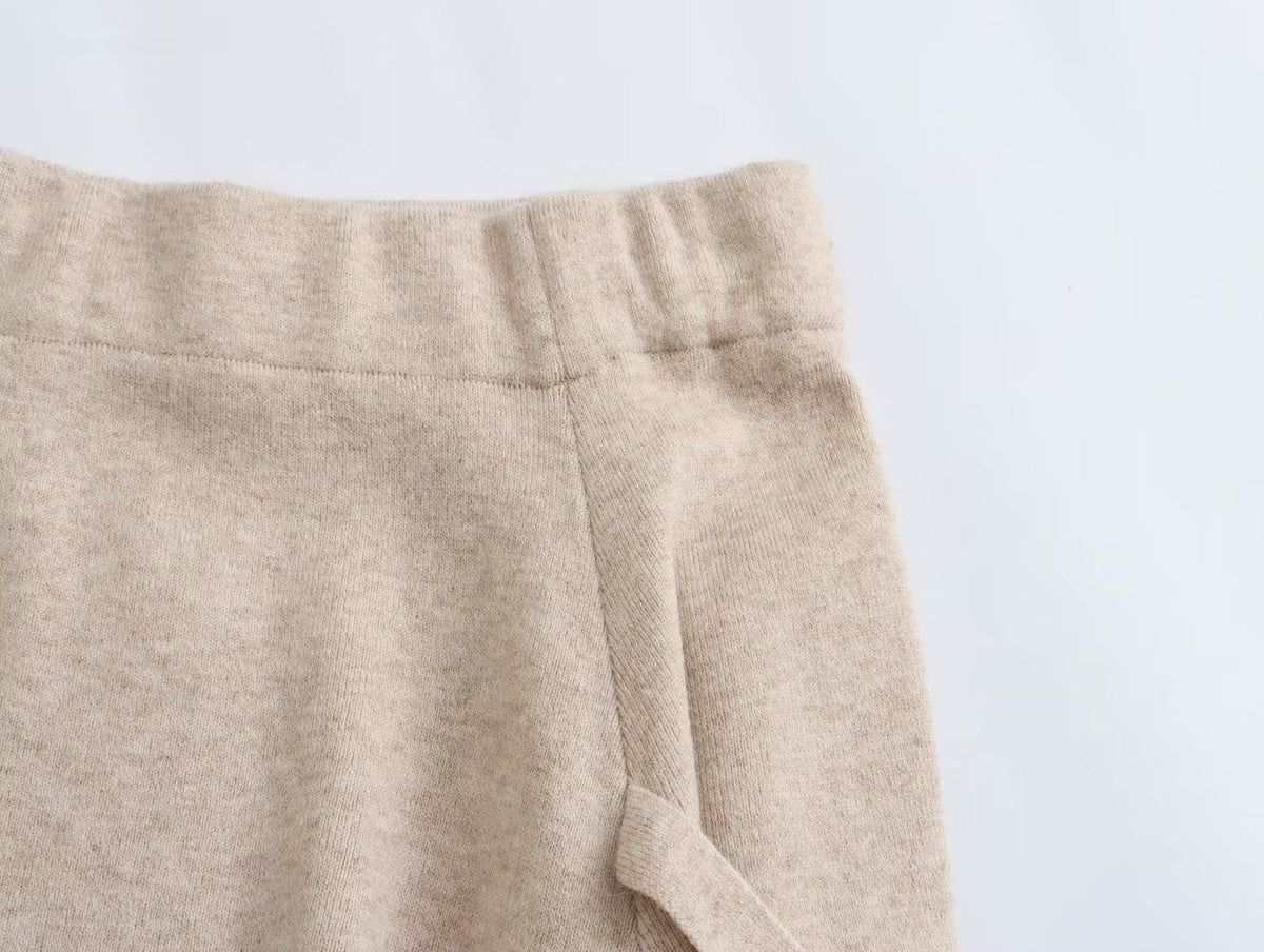 Women Clothing French All-Match Irregular Asymmetric Large Pocket Knitted Umbrella Skirt Skirt