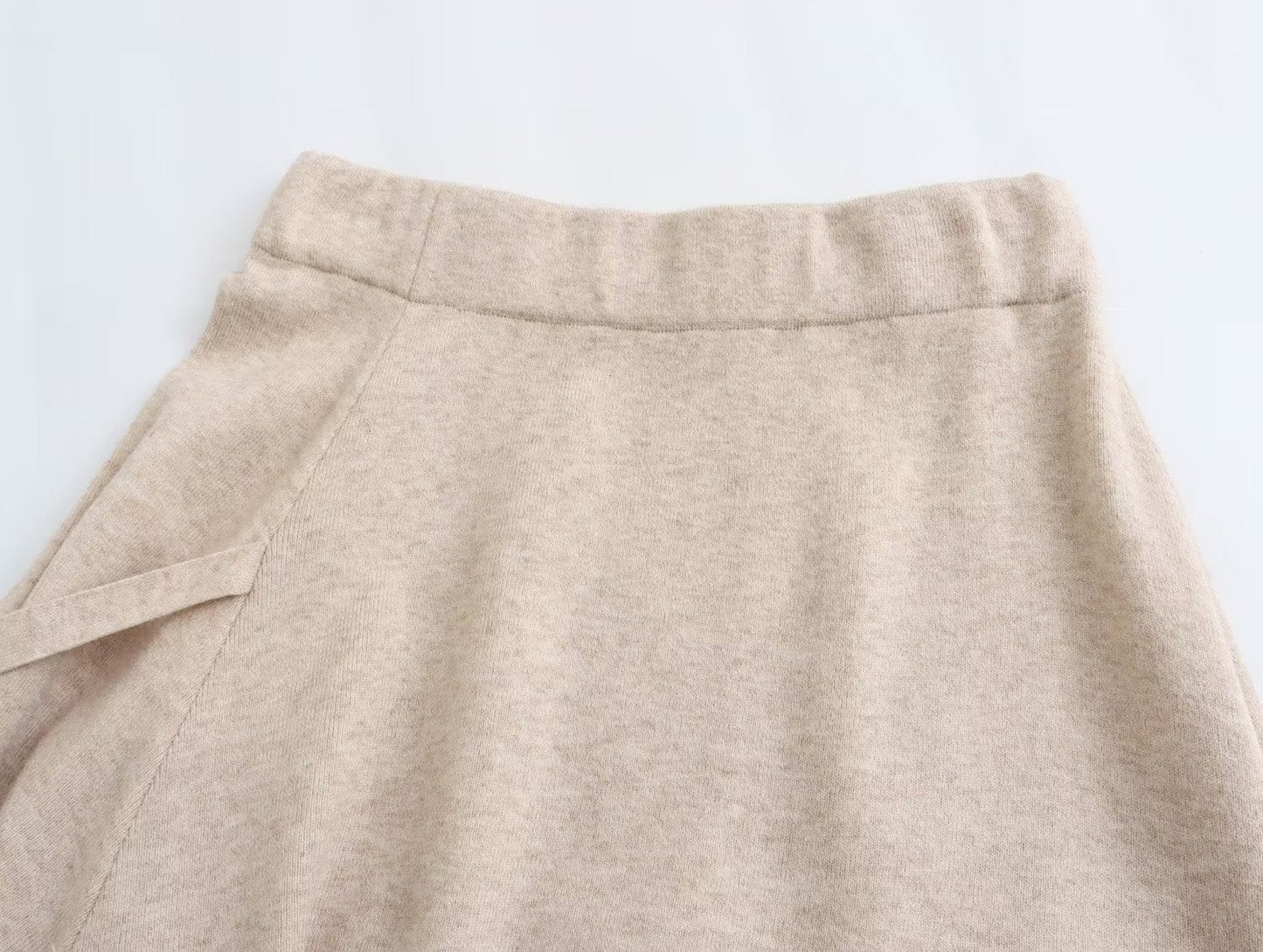 Women Clothing French All-Match Irregular Asymmetric Large Pocket Knitted Umbrella Skirt Skirt