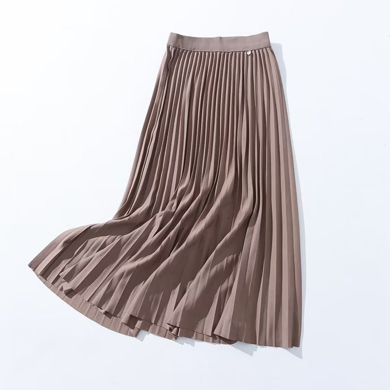 Autumn Winter Skirt Fashionable Stylish Women Skirt High Waist Stitching A line Skirt