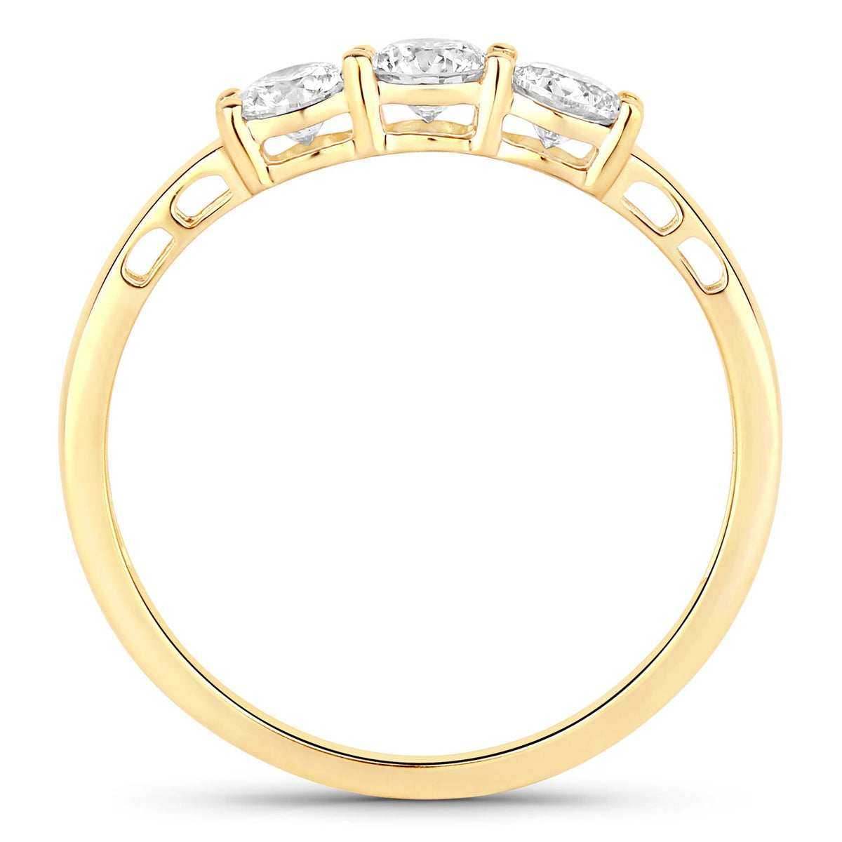 0.51 Carat Genuine Lab Grown Diamond 14K Yellow Gold Ring