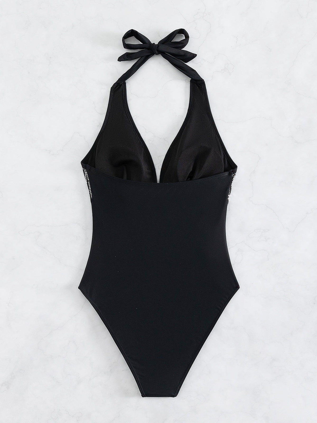 One Piece Swimsuit Women One Piece Halter Sequined Sexy Backless Bikini Swimsuit