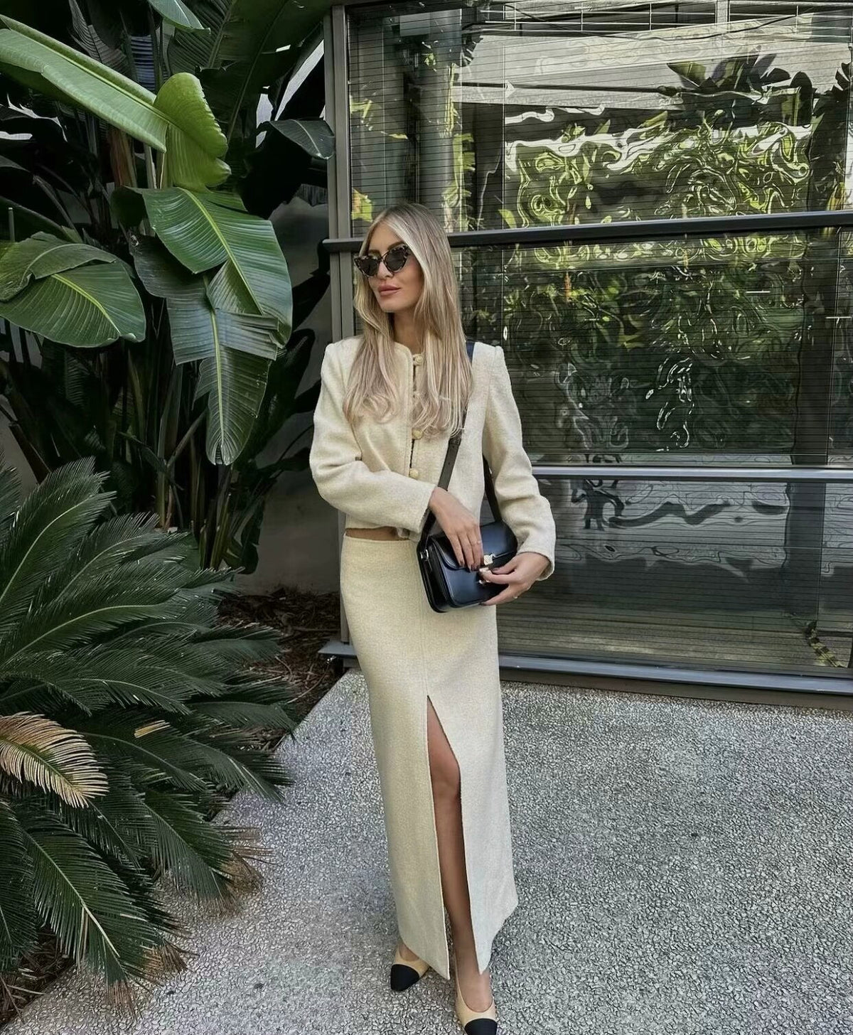 White High Waist Hip Skirt Mid Length One Step Skirt Skirt Women