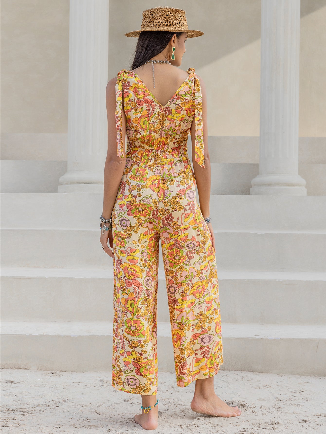 Women Waist Slimming A Line Sling Jumpsuit
