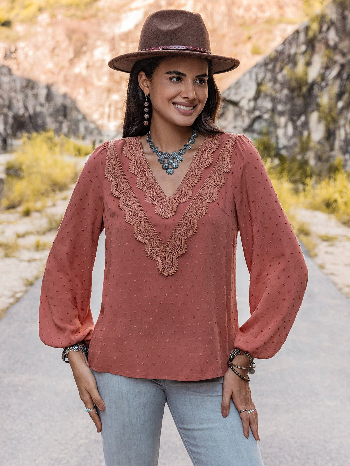 Women Clothing Autumn Winter Lace Long Sleeved Shirt Women Tops
