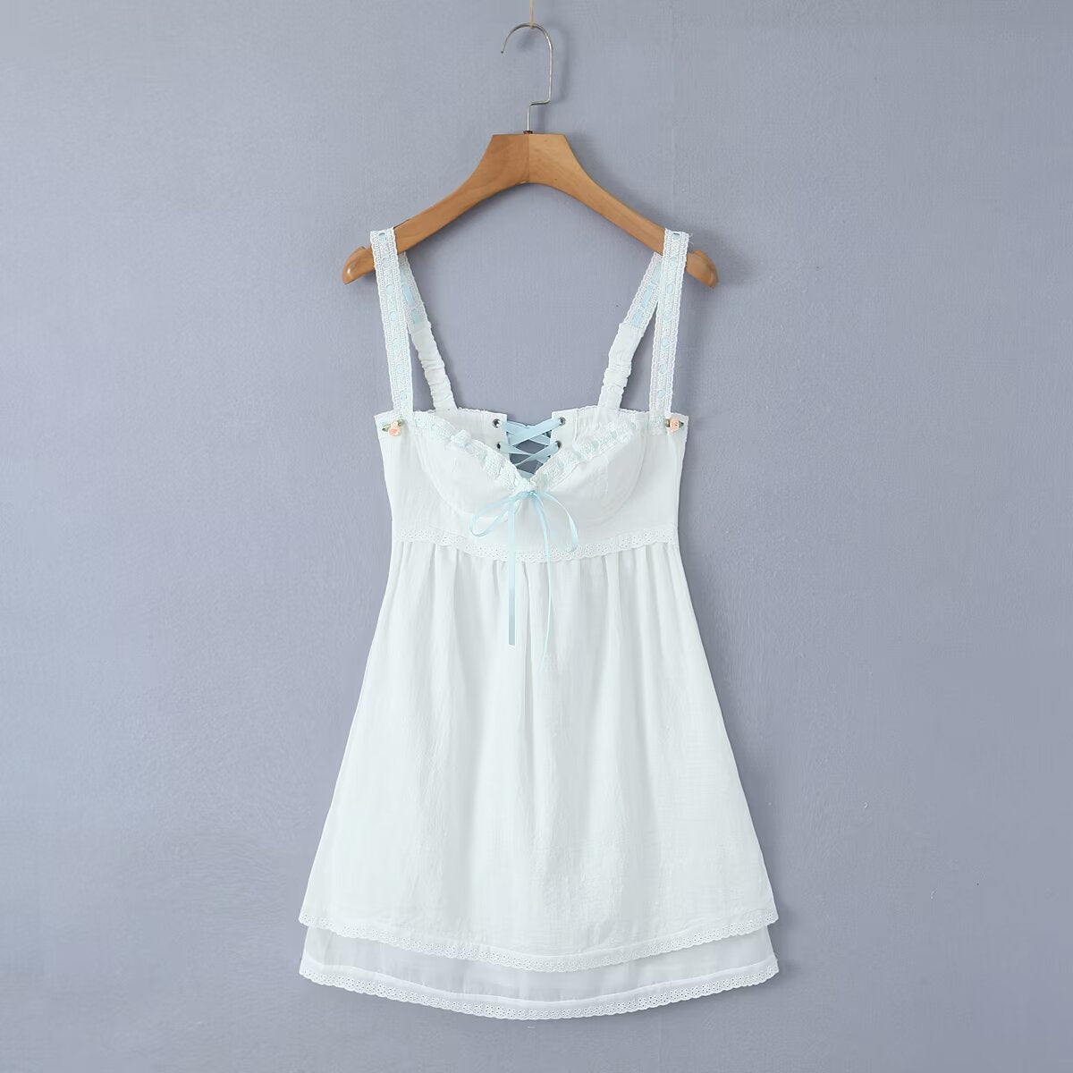 Back Cross Rope Tied Dress Women French Minority Chest Bow Bandeau Sling Dress