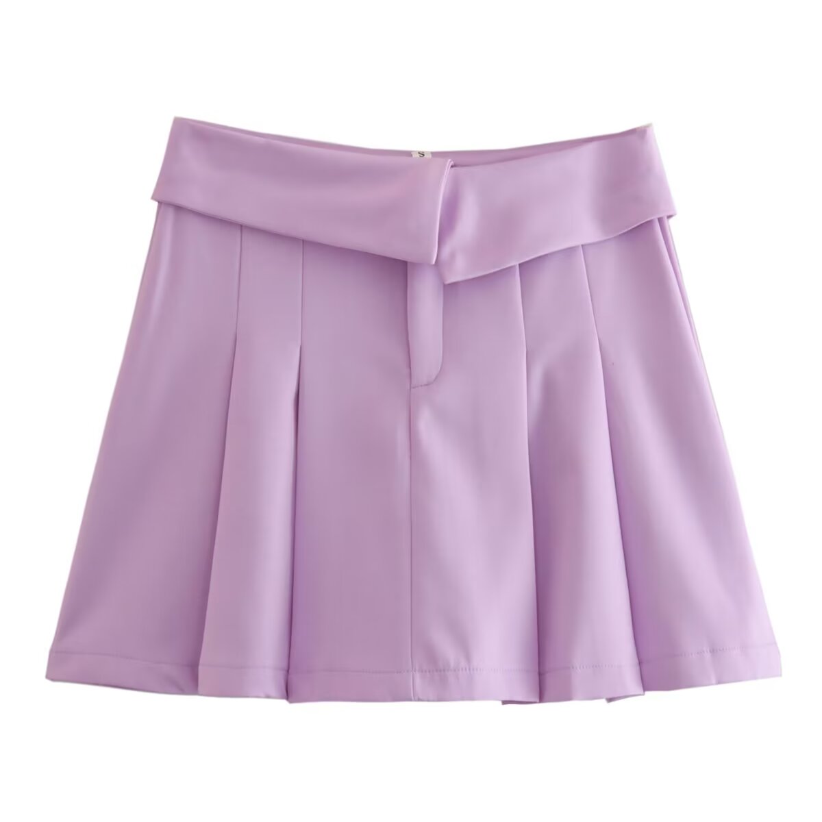 Women Clothing French Turn Waist Wide Pleated Short Skirt