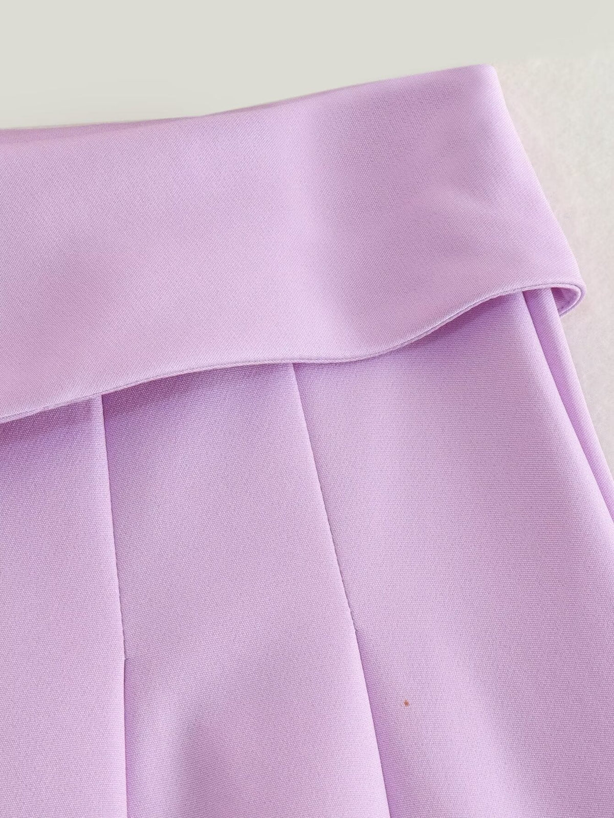 Women Clothing French Turn Waist Wide Pleated Short Skirt
