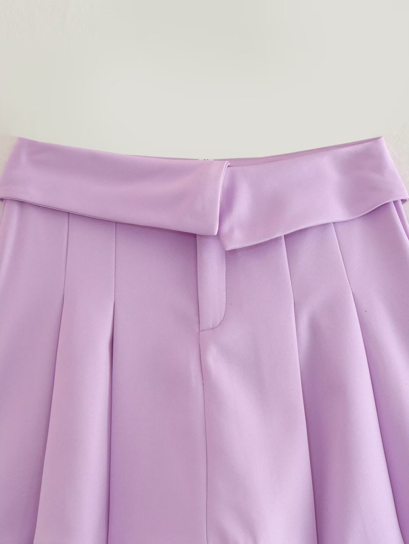 Women Clothing French Turn Waist Wide Pleated Short Skirt