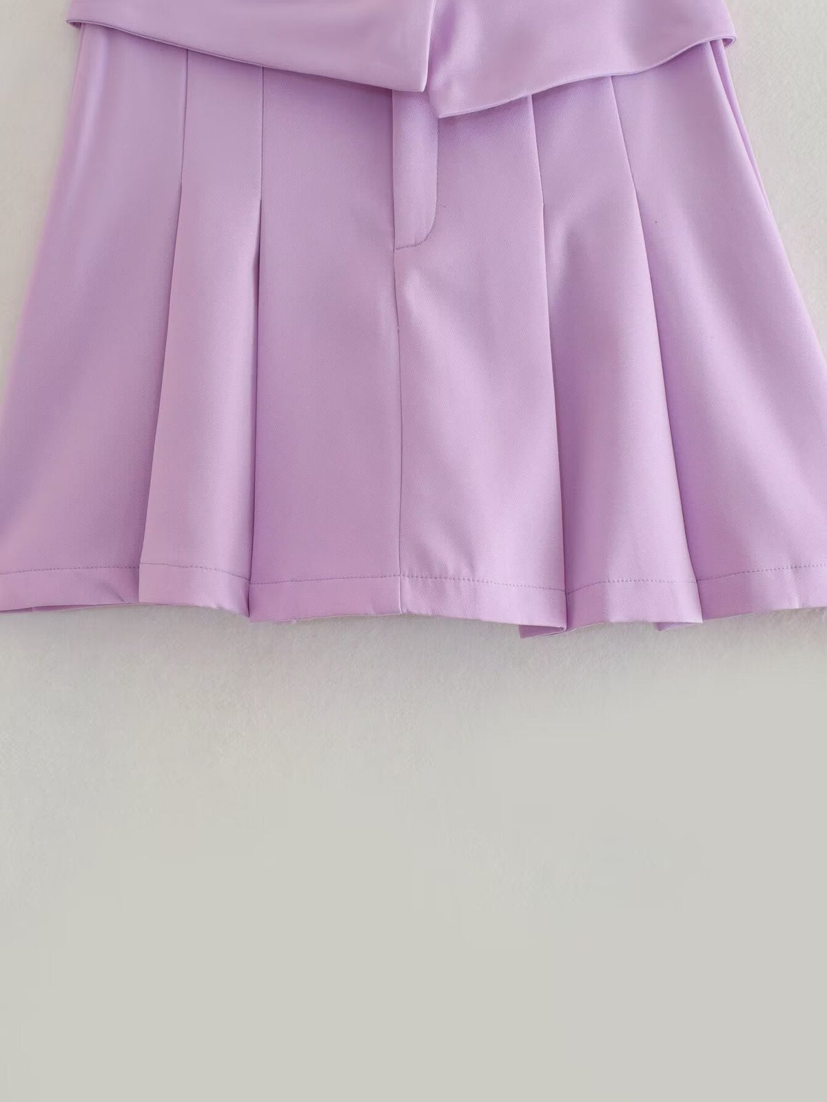 Women Clothing French Turn Waist Wide Pleated Short Skirt