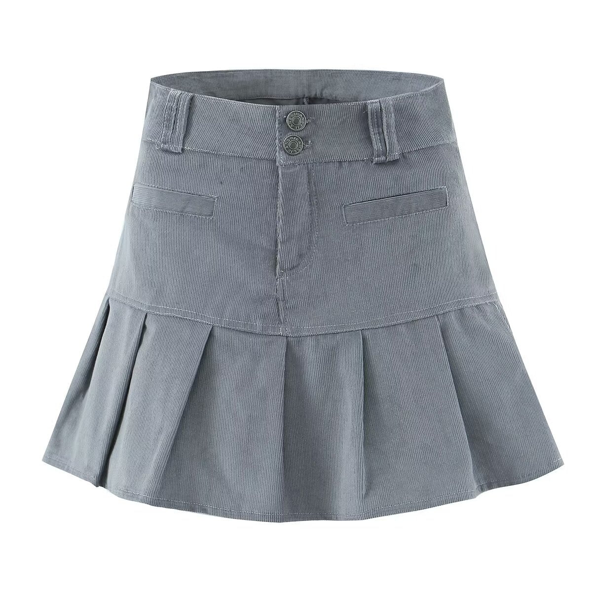 Corduroy Skirt for Women Summer Sexy Anti Exposure High Waist Sheath A line Pleated Skirt