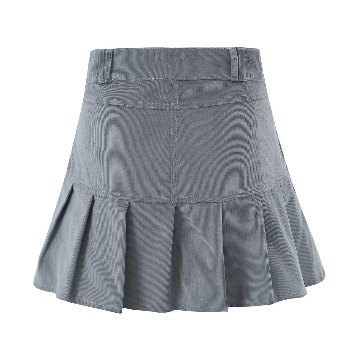 Corduroy Skirt for Women Summer Sexy Anti Exposure High Waist Sheath A line Pleated Skirt