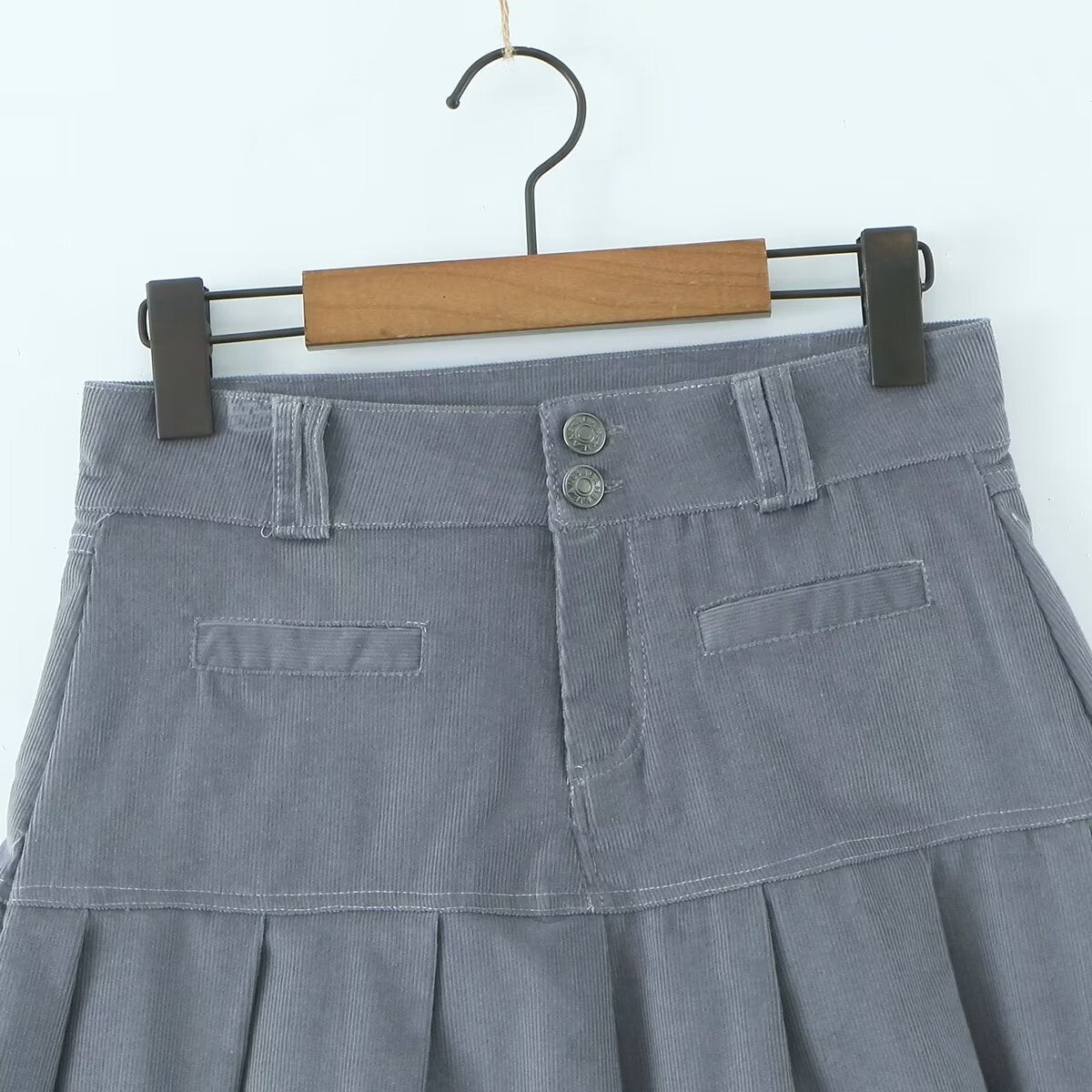 Corduroy Skirt for Women Summer Sexy Anti Exposure High Waist Sheath A line Pleated Skirt