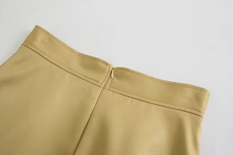 Fall Women Clothing Three Color Casual Pocket Umbrella Skirt