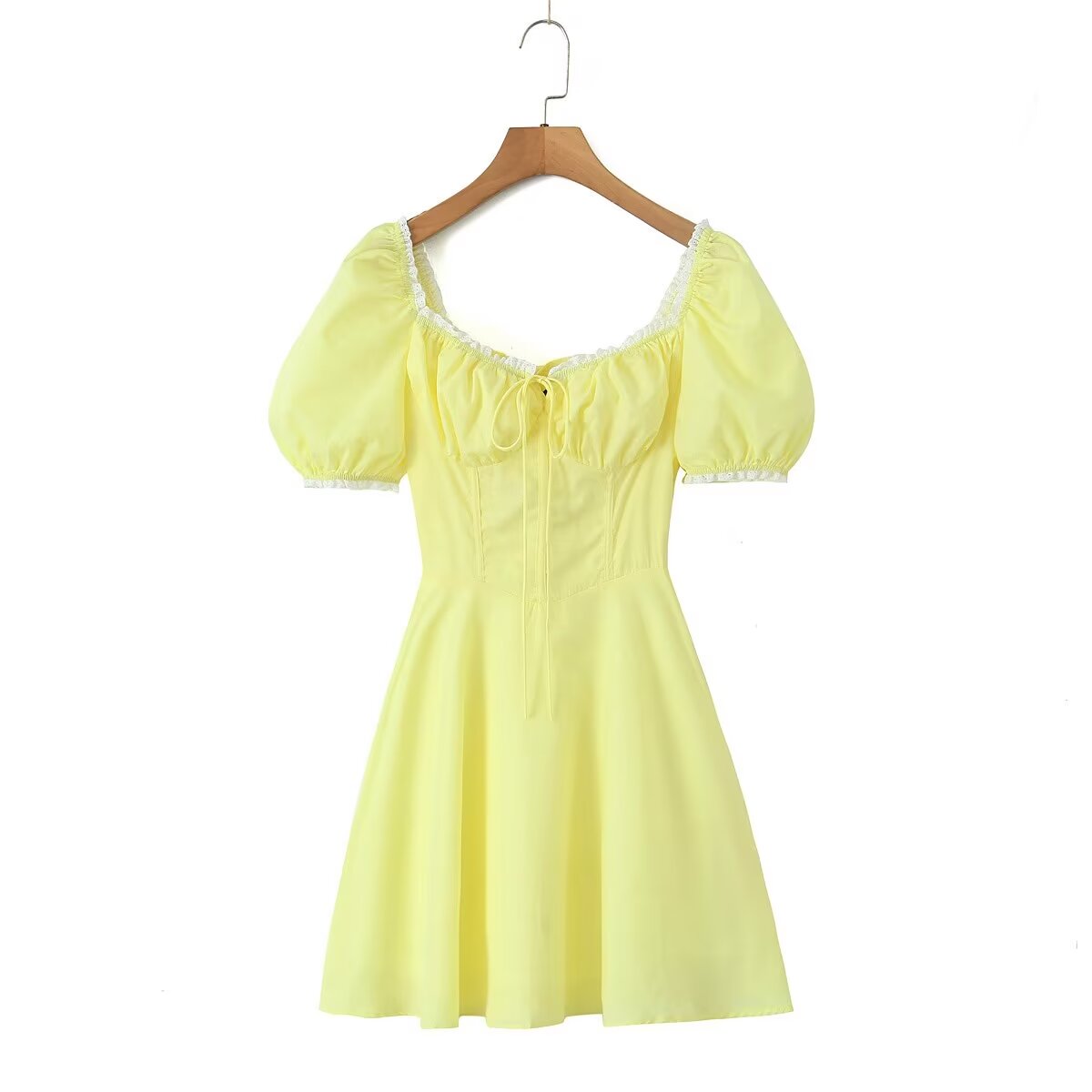 Spring Women Clothing Back Strap Waist Shaping Dress Short