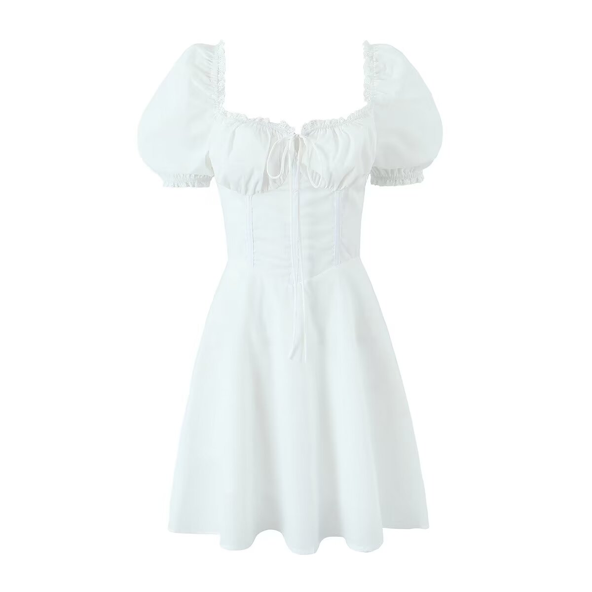 Spring Women Clothing Back Strap Waist Shaping Dress Short
