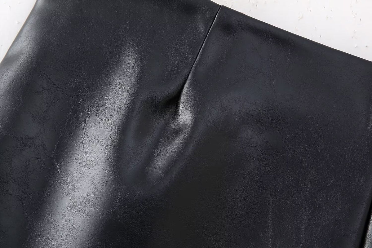 Goods Spring Faux Leather Belt Skirt Chic