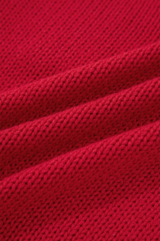 MERRY Colorblock Trim Drop Shoulder Sweater