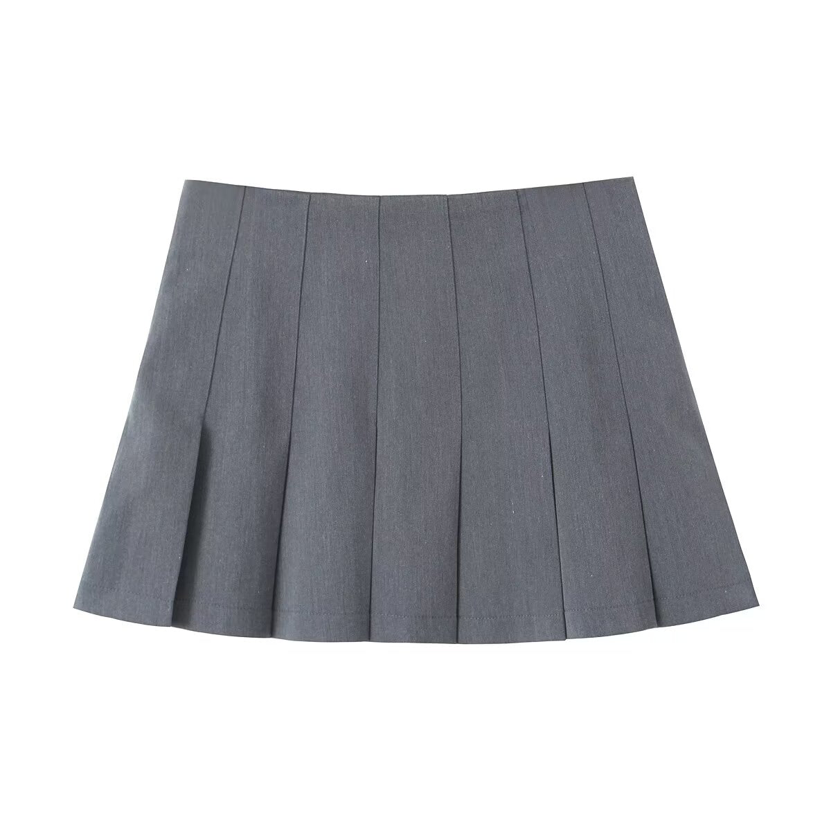 Women French Slim Fit High Waist Wide Pleated Skirt