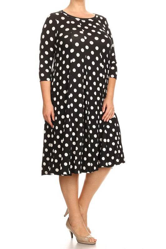 Polka dot midi dress in relaxed fit