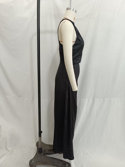 Women Spring Festival Slim Silk Satin Texture Midi Dress