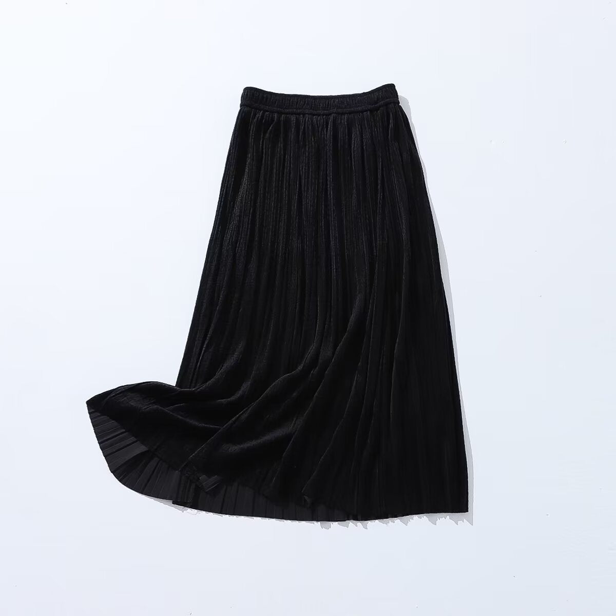 Office Velvet Texture Slim Skirt Fall High Waist Midi Skirt Fall Elegant A line Skirt Women