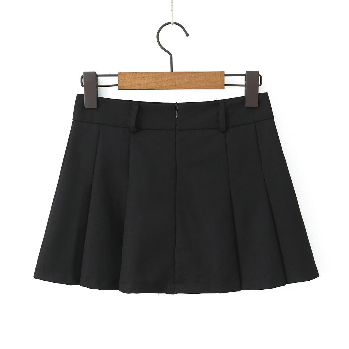 Spring Black High Waist Slimming Skirt Pleated Skirt Skirt Women