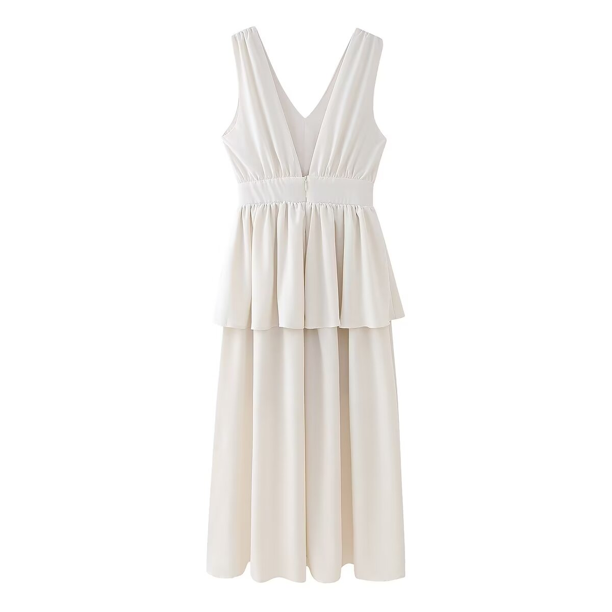 Women Clothing Summer V neck Sleeveless Dress