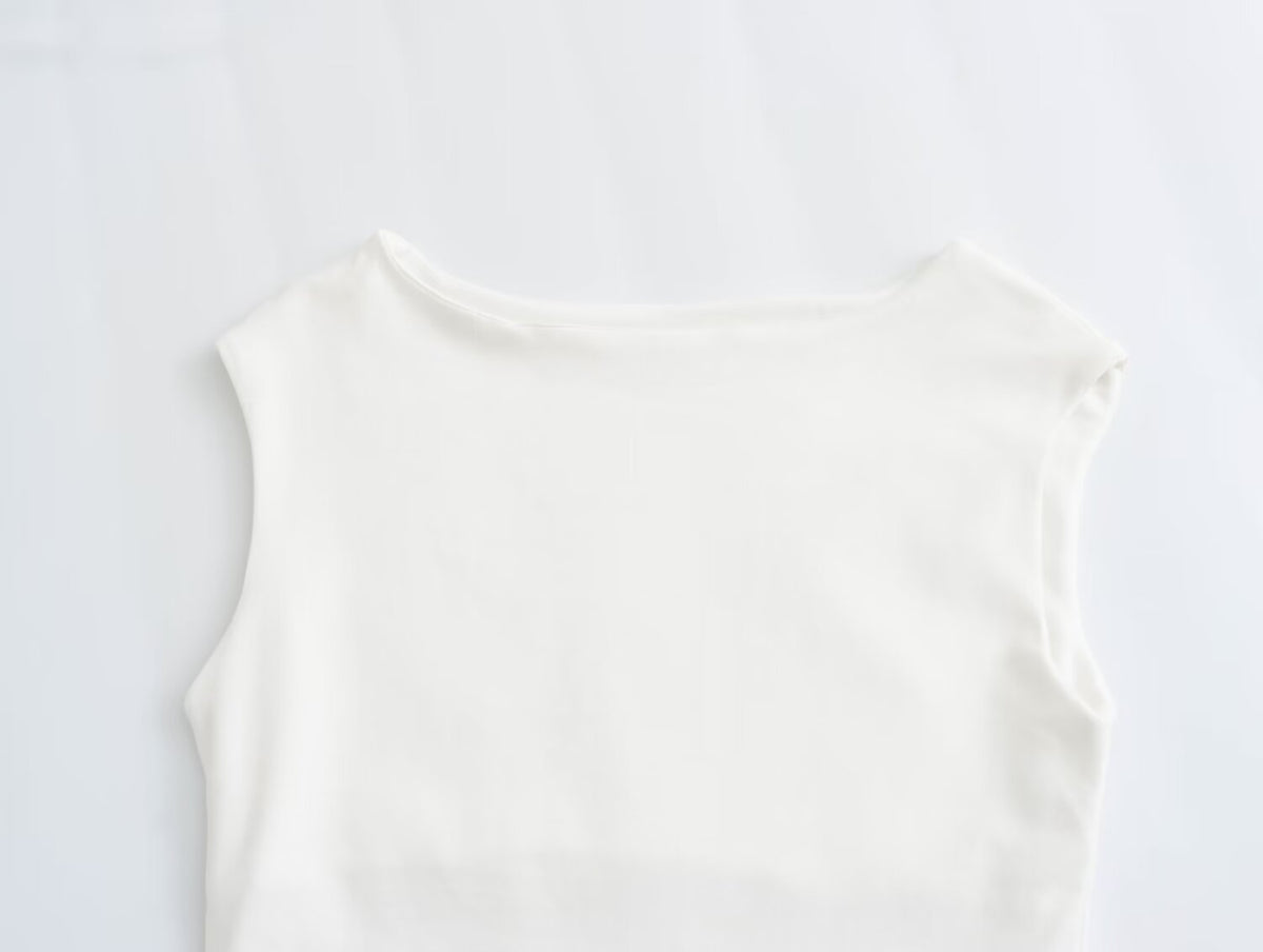 Spring Women Clothing Simple Sleeveless Boat Collar Cotton Jumpsuit