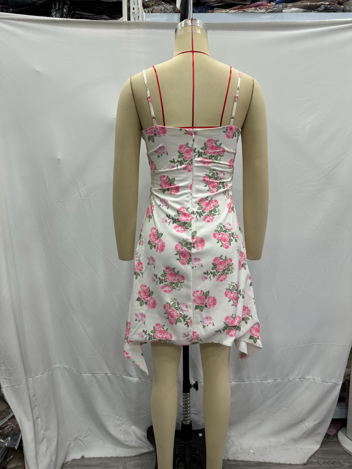 Spring Women Clothing Casual Lace Decorative Floral Suspender Dress
