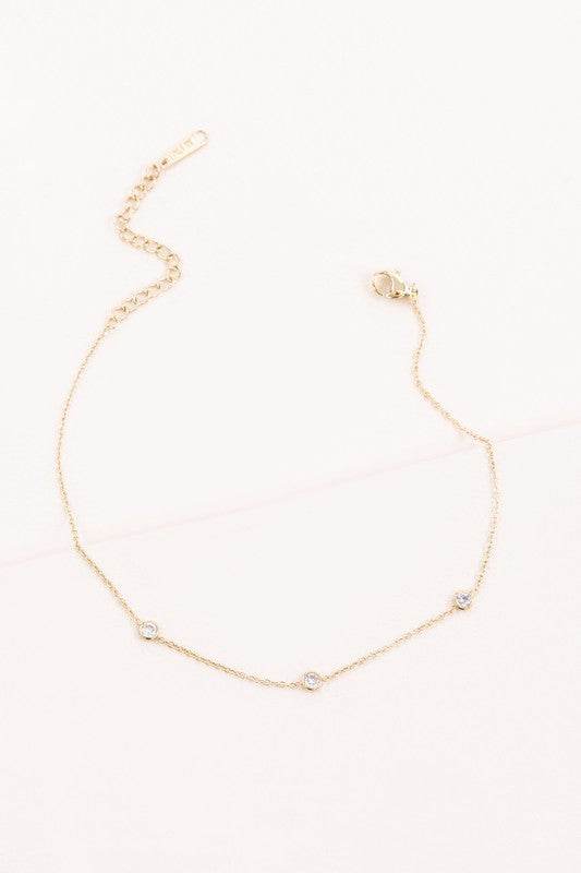 Minimal Circle Rhinestone Anklet