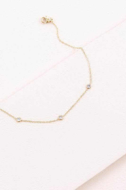 Minimal Circle Rhinestone Anklet