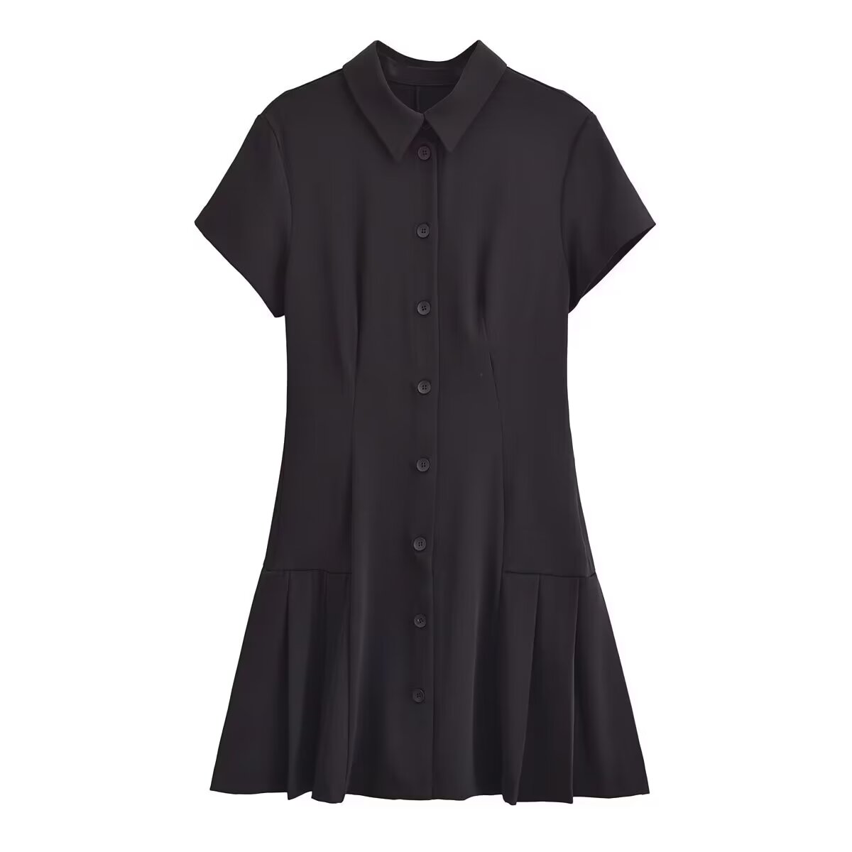 Women Three Color Shirt Mini Short Sleeve Dress Short