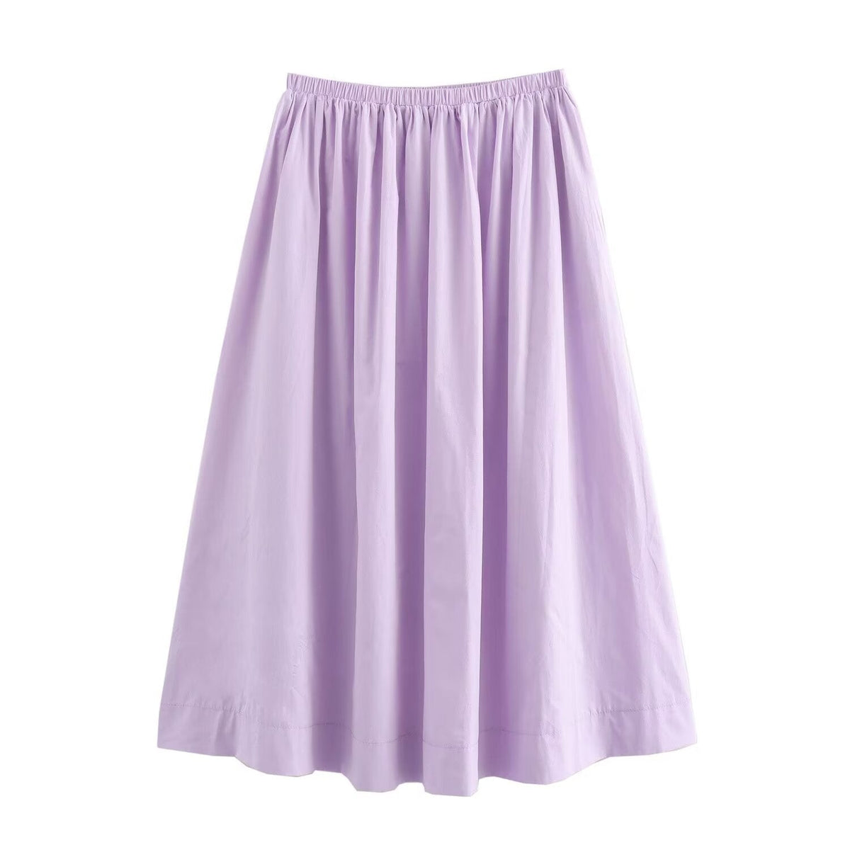 Summer Simple Casual Big Pear Friendly Umbrella Skirt Women Elastic Waist Loose Fitting Mid Length Dress