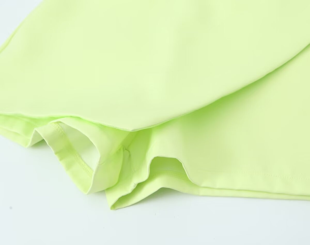 Women Clothing All Match Solid Color Asymmetric High Waist Casual Wide Leg Short Culottes