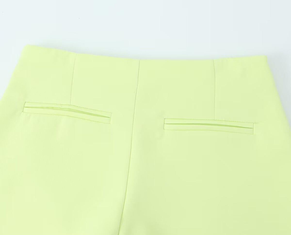 Women Clothing All Match Solid Color Asymmetric High Waist Casual Wide Leg Short Culottes