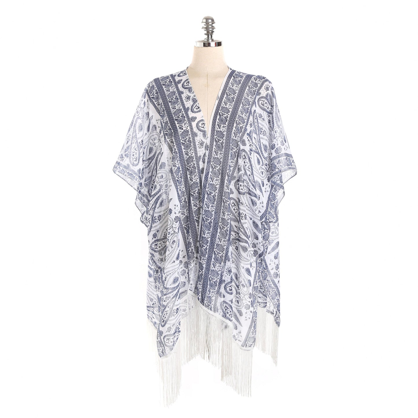 Dark Paisley Travel Sun Proof All Matching Cardigan Beach Cover Up