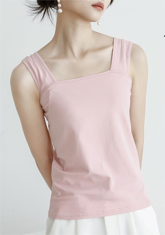 Summer Vest Women Cold Solid Color Cotton Base Ride T Shirt Women Sling