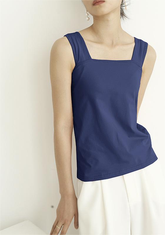 Summer Vest Women Cold Solid Color Cotton Base Ride T Shirt Women Sling