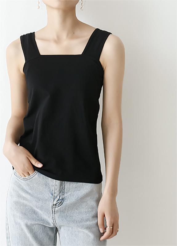 Summer Vest Women Cold Solid Color Cotton Base Ride T Shirt Women Sling