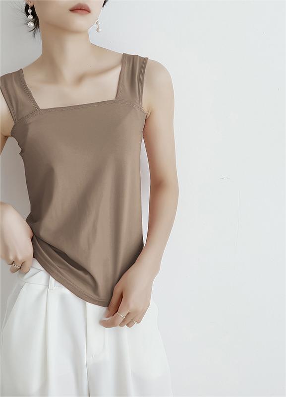 Summer Vest Women Cold Solid Color Cotton Base Ride T Shirt Women Sling
