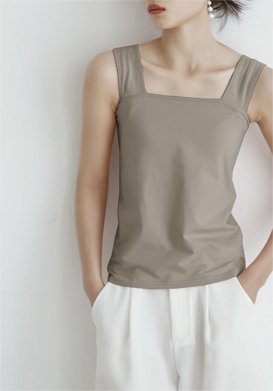 Summer Vest Women Cold Solid Color Cotton Base Ride T Shirt Women Sling