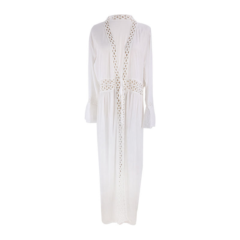 Lace Cardigan Sun Protection Clothing Beach Jacket Swimsuit Bikini Cover-up Blouse