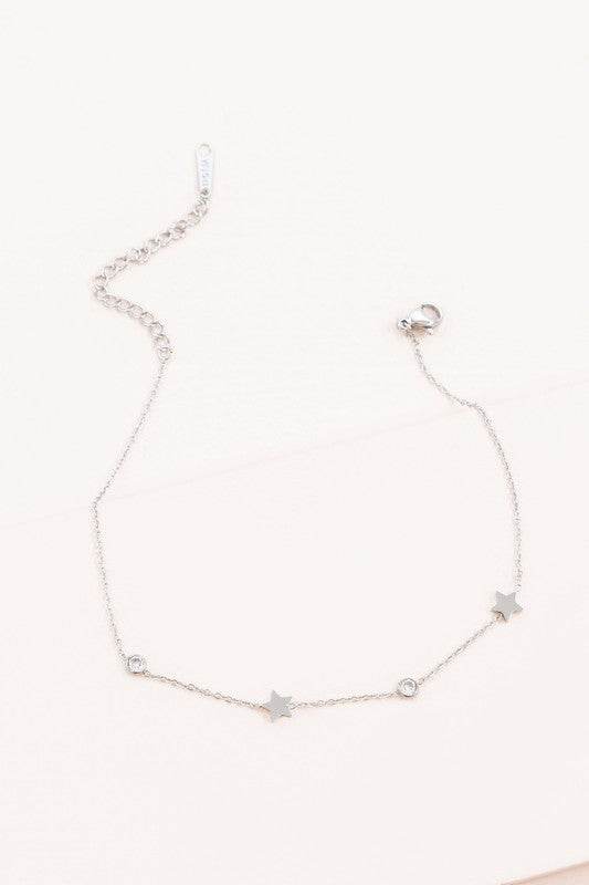 Starry Eyed Rhinestone Anklet