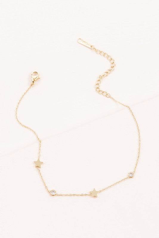 Starry Eyed Rhinestone Anklet