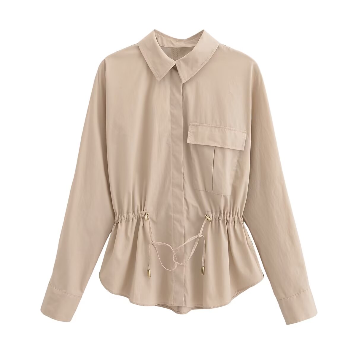 Fall Women Clothing Casual Simple All Matching Work Clothes Shirt