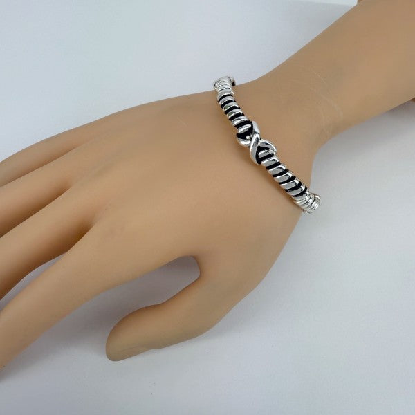 2 Tone or Silver Finish Stretchable Bracelet