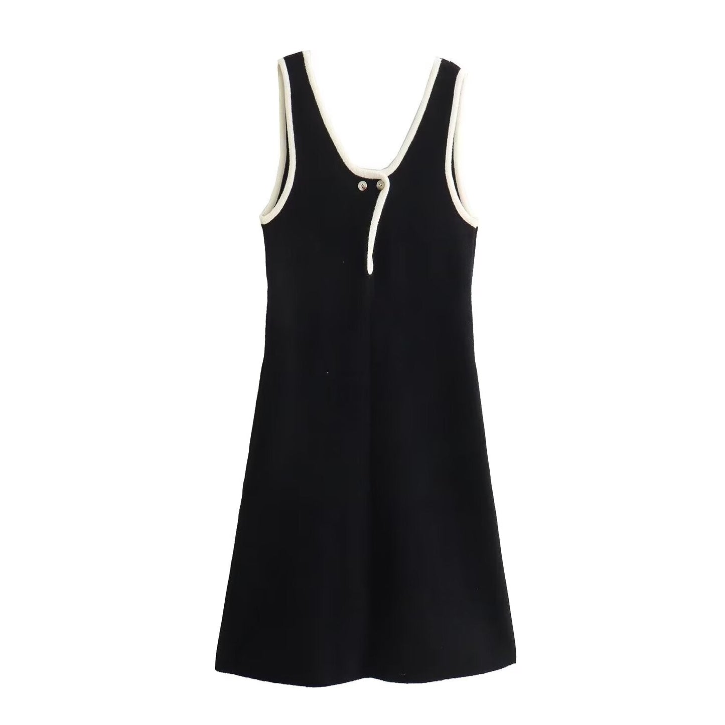 Fall Women Clothing Hemming Hepburn Thickened Knitting Vest Dress