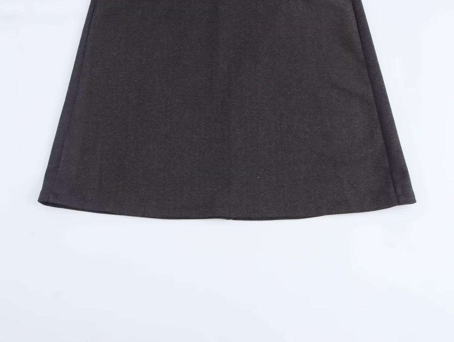 Autumn Winter Women Herringbone Independent Pocket Midi Skirt