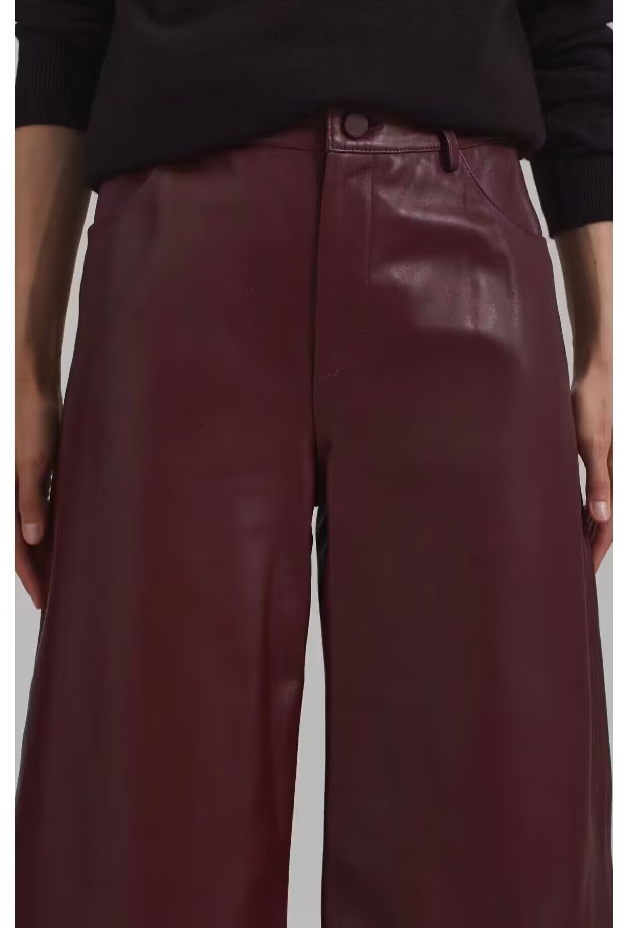 High Waist Wide Leg Faux Leather Pants Women Autumn Winter Soft Simulation Loose Casual Trousers Slimming Straight Pants